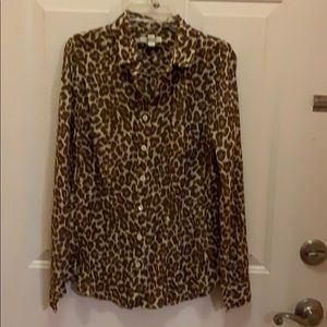 Leopard print J.Crew Perfect shirt size 0